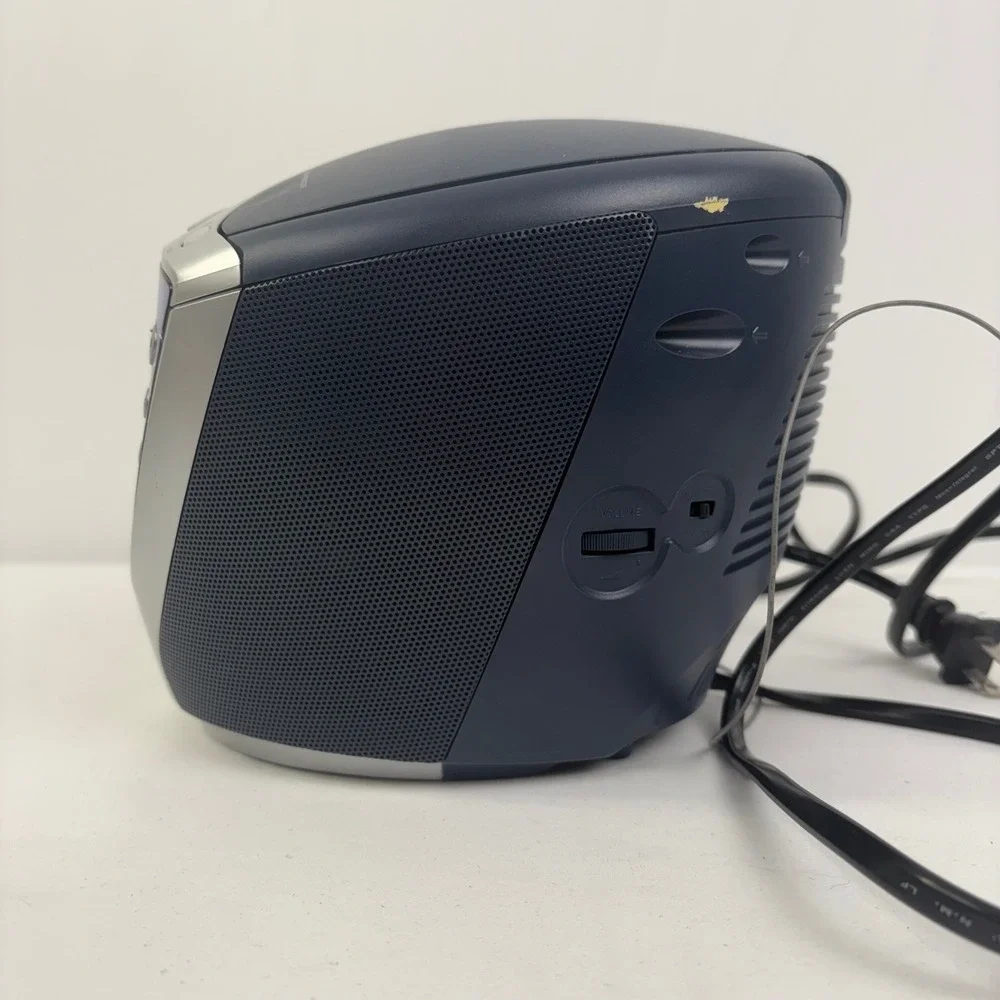 Sony Dream Machine ICF-CD843V CD Clock Radio TV Weather FM AM Blue Silver TESTED